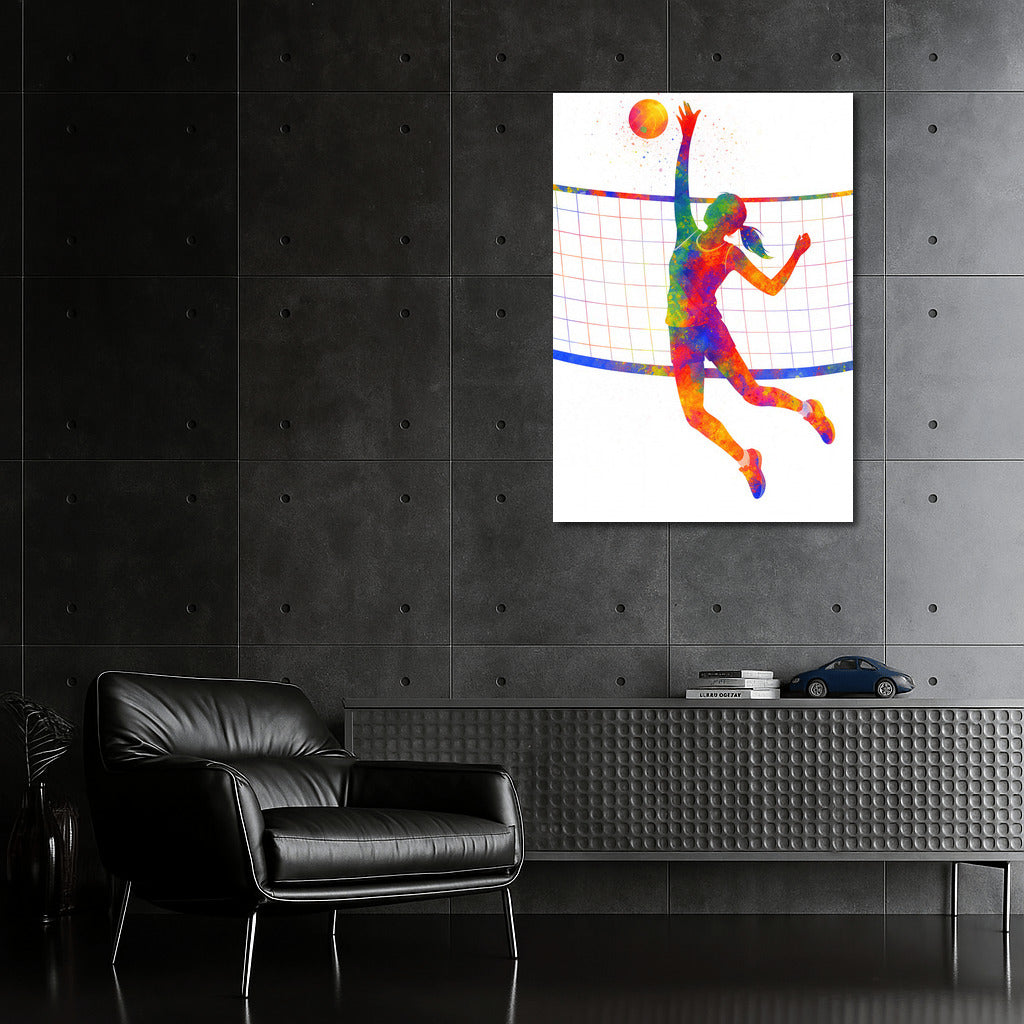 Volleyball Dynamics: Sport in Bright Colors