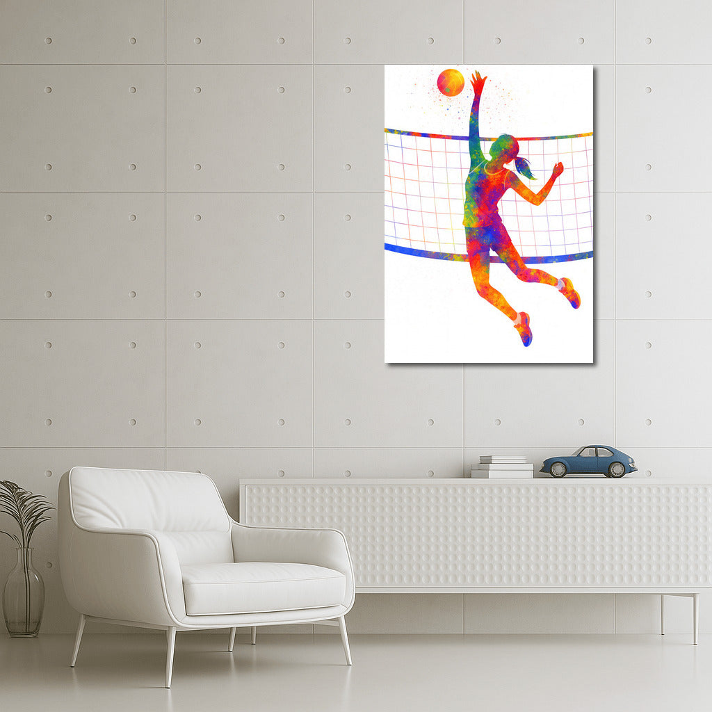 Volleyball Dynamics: Sport in Bright Colors