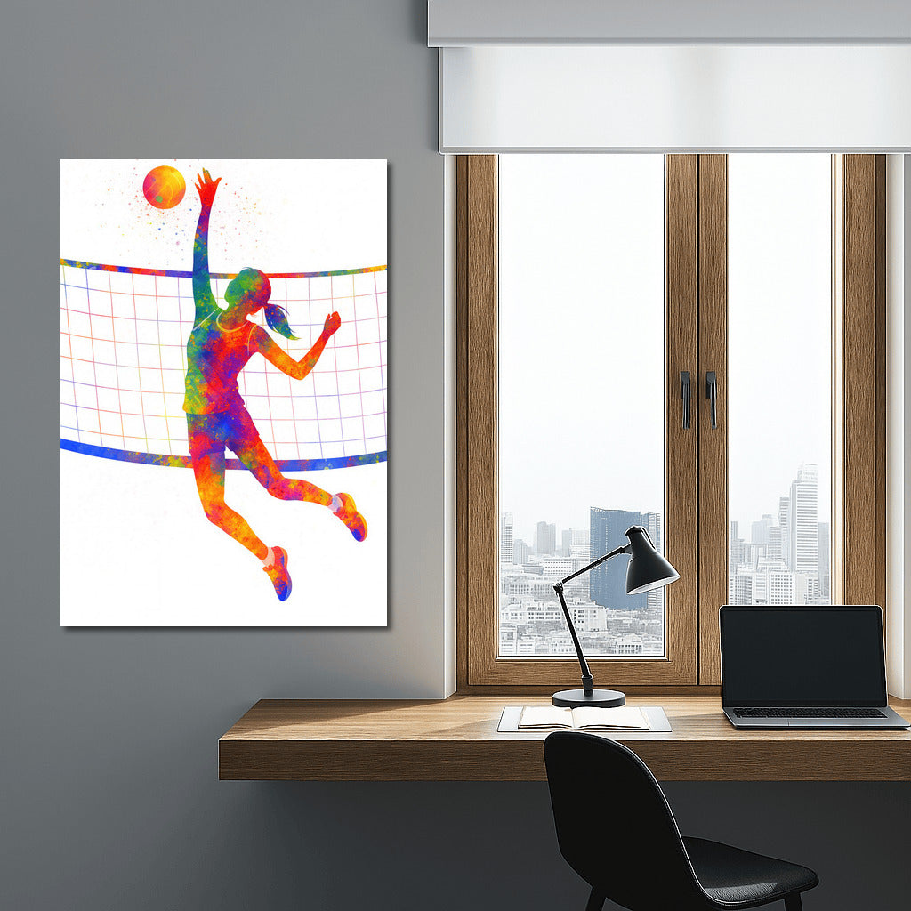 Volleyball Dynamics: Sport in Bright Colors