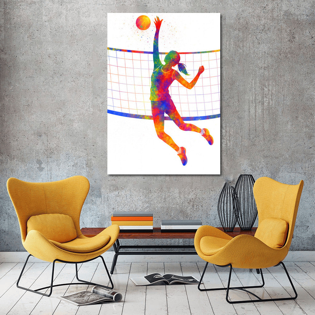 Volleyball Dynamics: Sport in Bright Colors