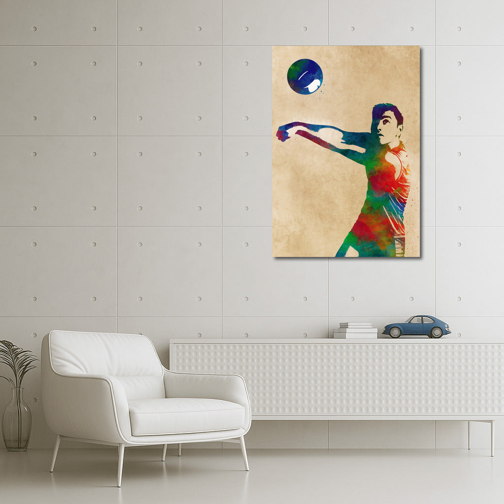 Volleyball Explosion: Sports Energy on Canvas