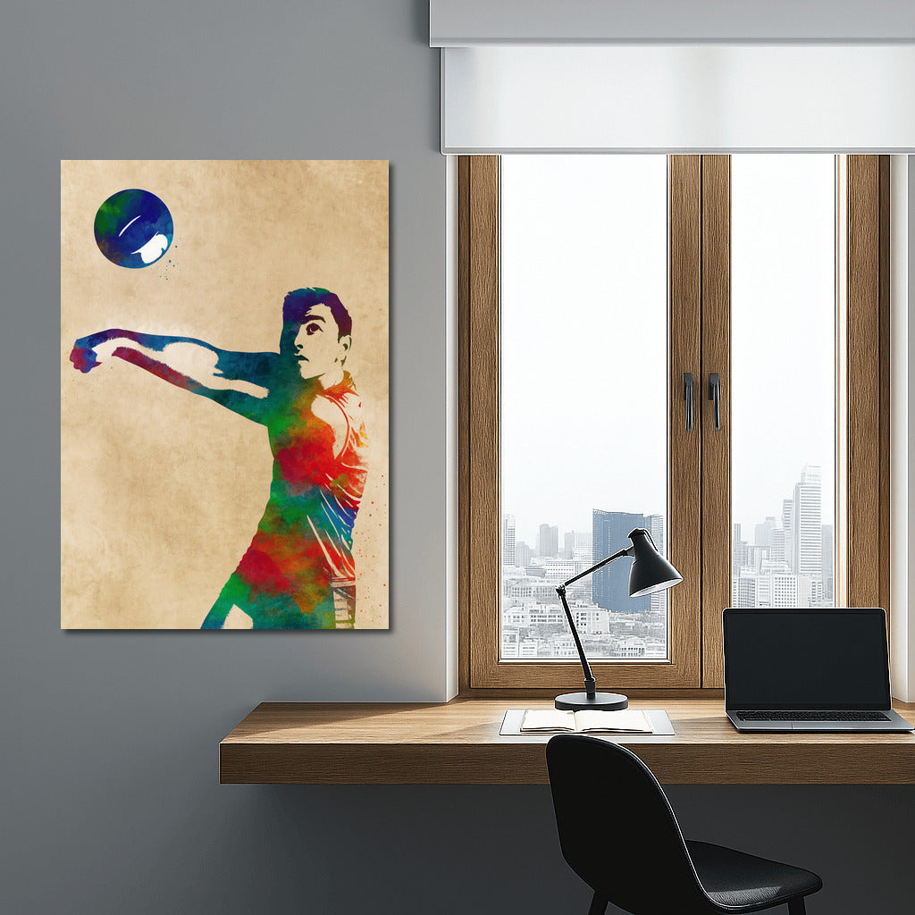 Volleyball Explosion: Sports Energy on Canvas