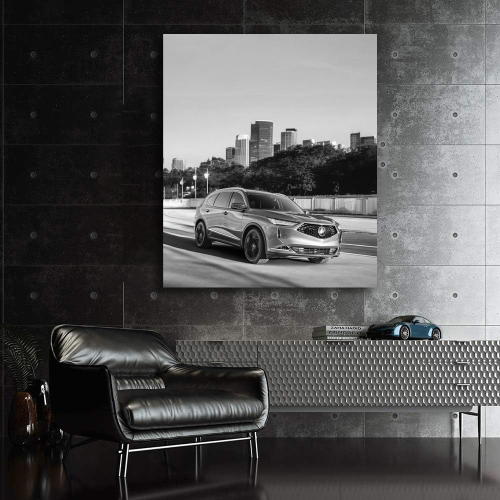 Sleek Black & White Acura - Modern Elegance in Motion