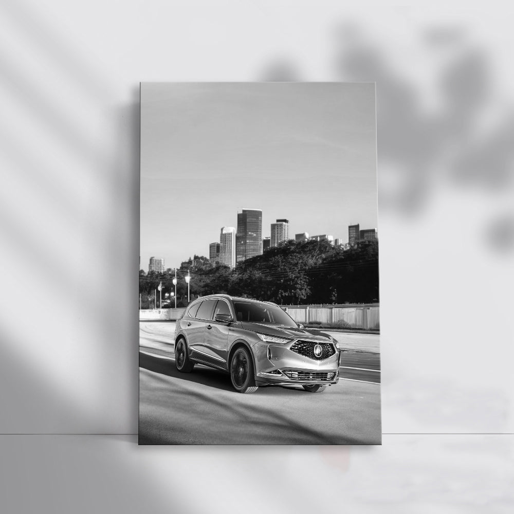 Sleek Black & White Acura - Modern Elegance in Motion