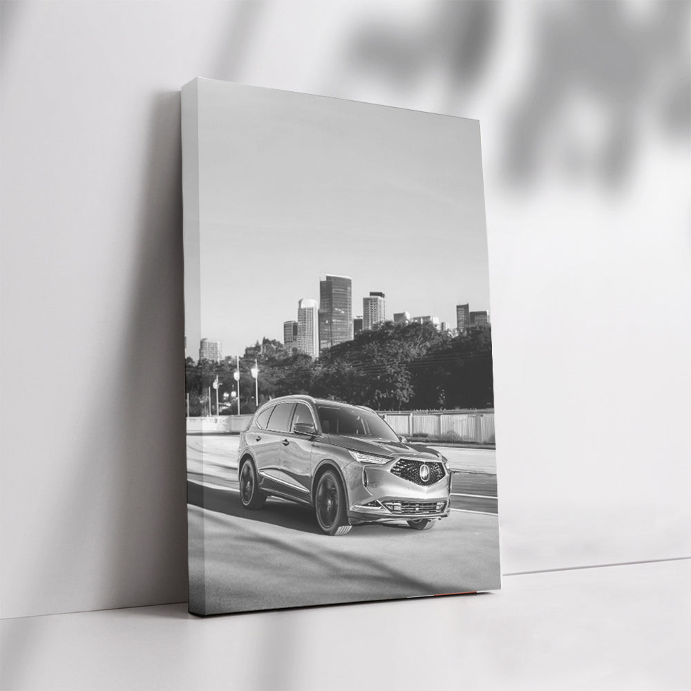 Sleek Black & White Acura - Modern Elegance in Motion