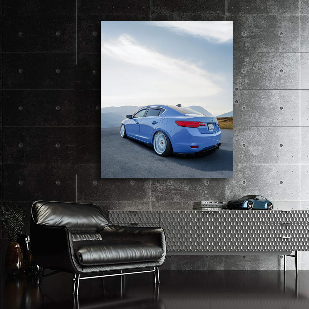 Blue Acura ILX Cruising Through Mountains - Sporty Elegance