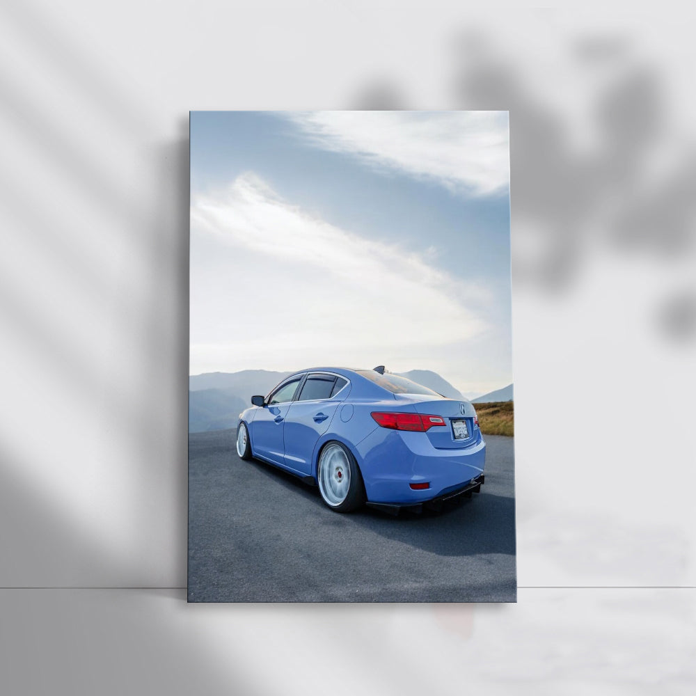 Blue Acura ILX Cruising Through Mountains - Sporty Elegance
