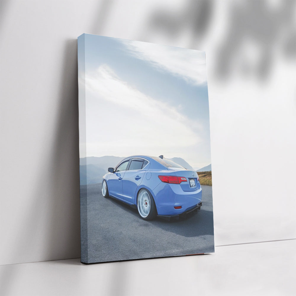 Blue Acura ILX Cruising Through Mountains - Sporty Elegance