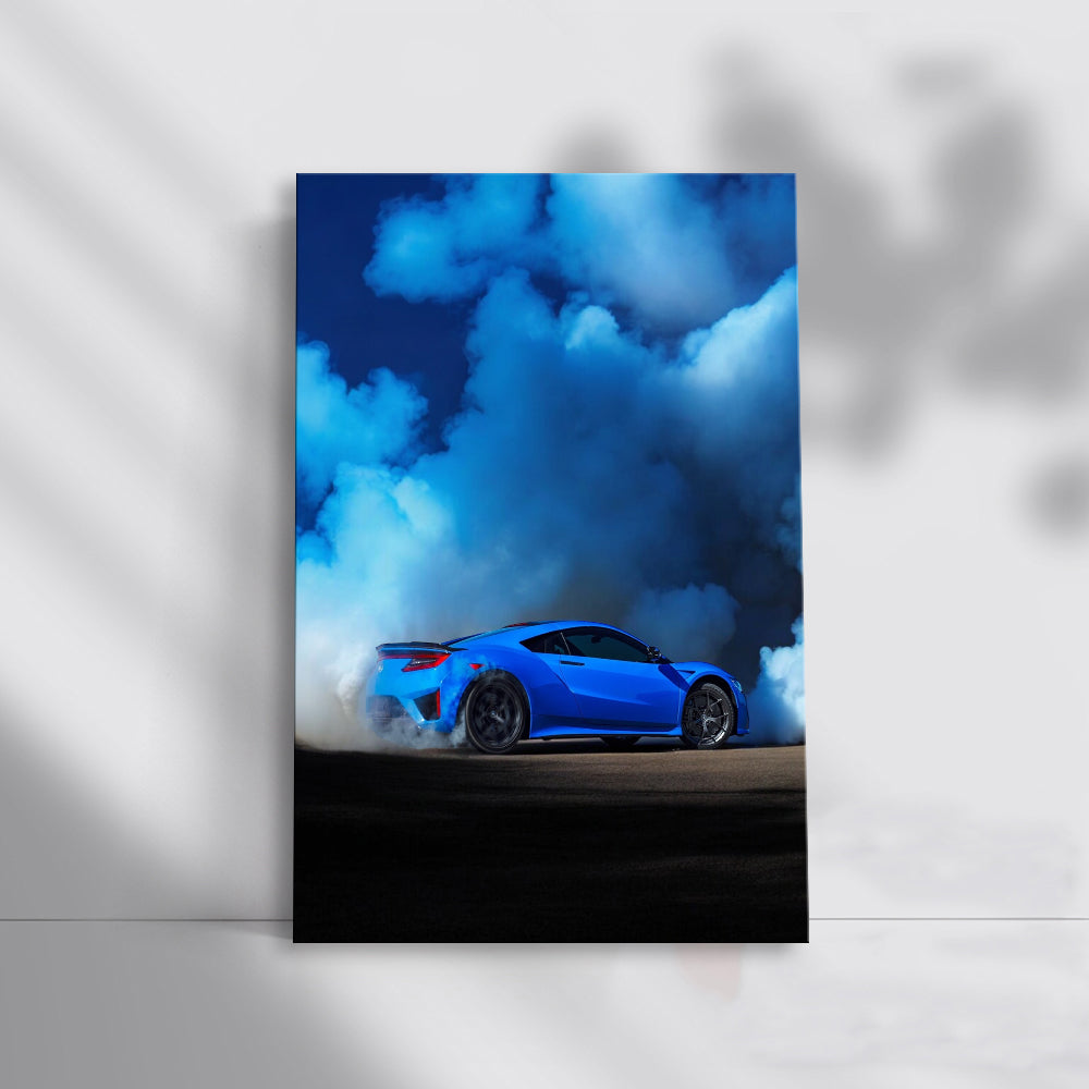 Acura NSX Surrounded by Smoke - Power and Precision