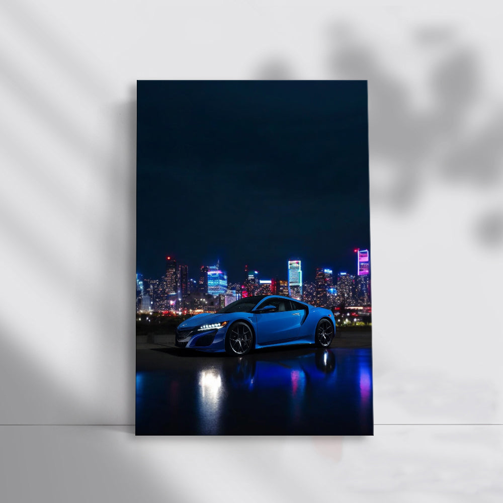 Sleek Acura NSX Gliding Through Night City - Pure Power