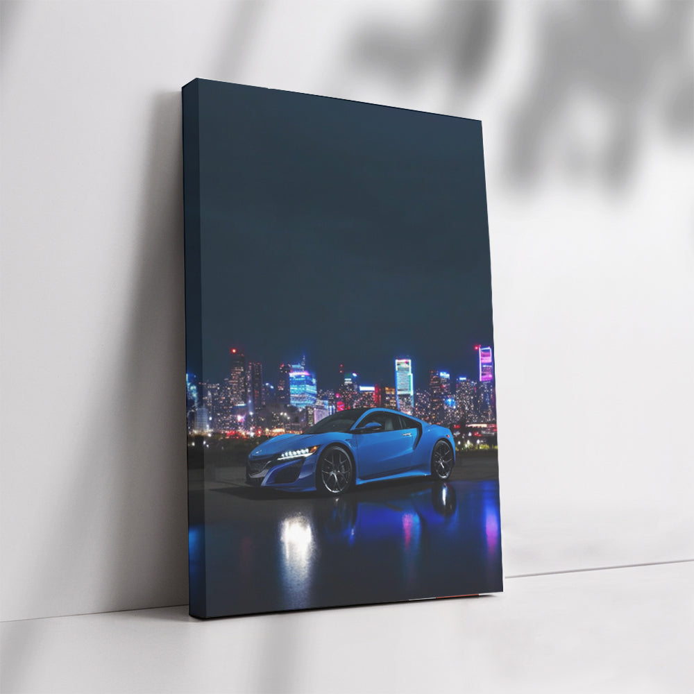 Sleek Acura NSX Gliding Through Night City - Pure Power