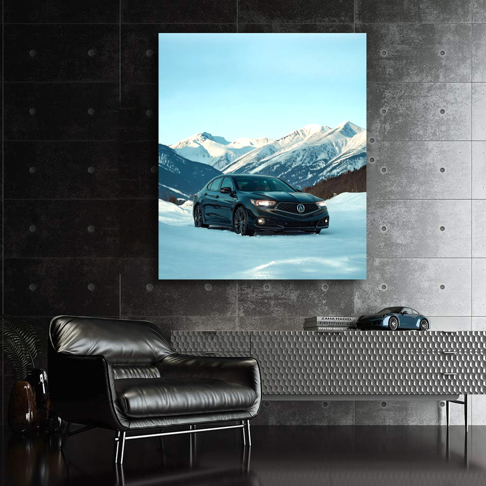 Acura Amidst Snowy Mountains - Fusion of Elegance and Power