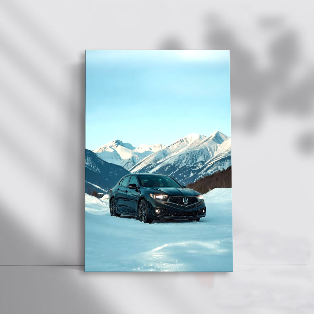 Acura Amidst Snowy Mountains - Fusion of Elegance and Power