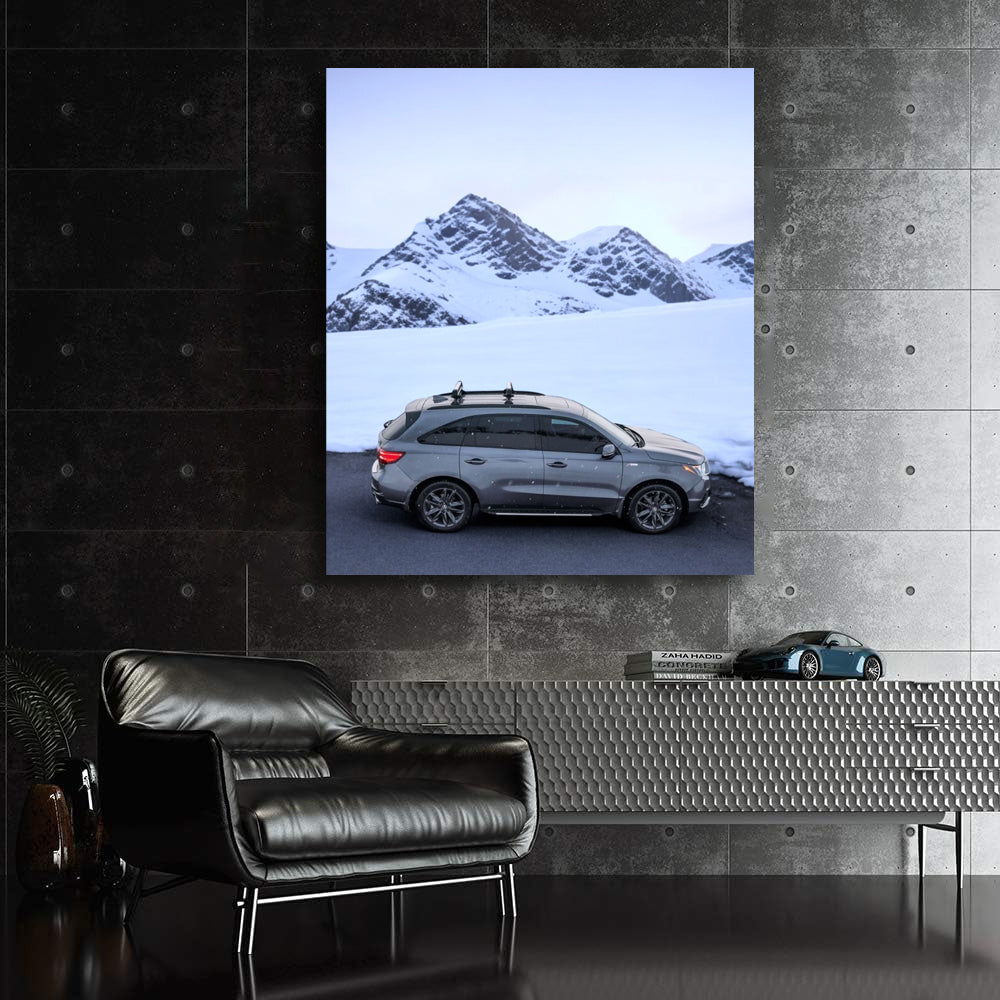 Acura with Snowy Mountain Backdrop - Rugged Elegance