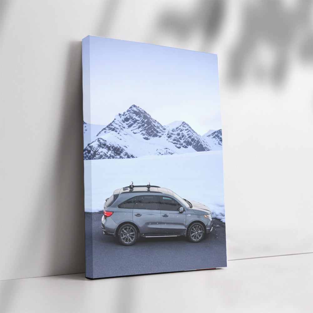 Acura with Snowy Mountain Backdrop - Rugged Elegance