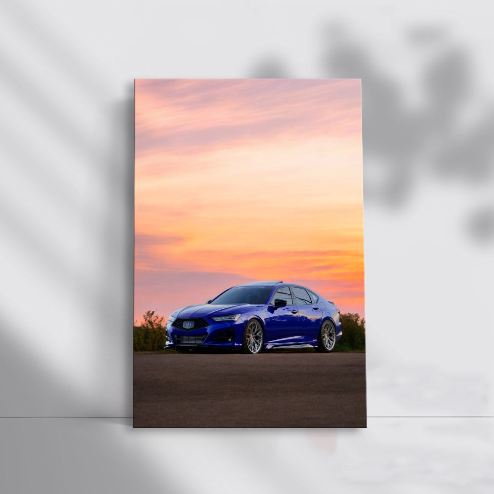 Acura in Azure at Sunset - Dynamic Elegance