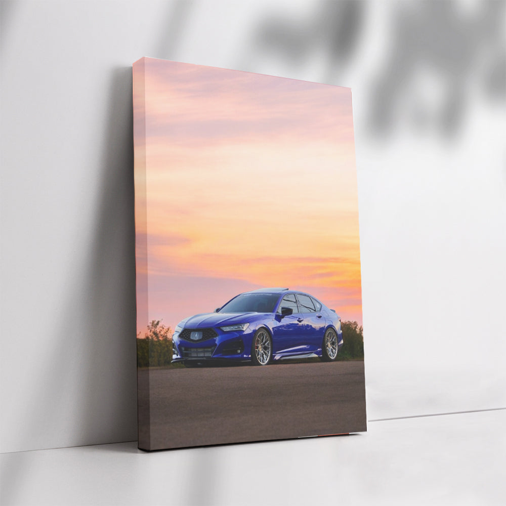 Acura in Azure at Sunset - Dynamic Elegance