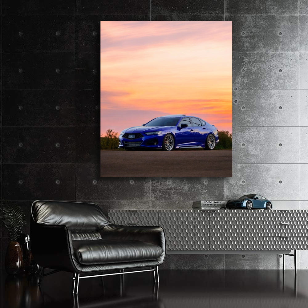 Acura in Azure at Sunset - Dynamic Elegance