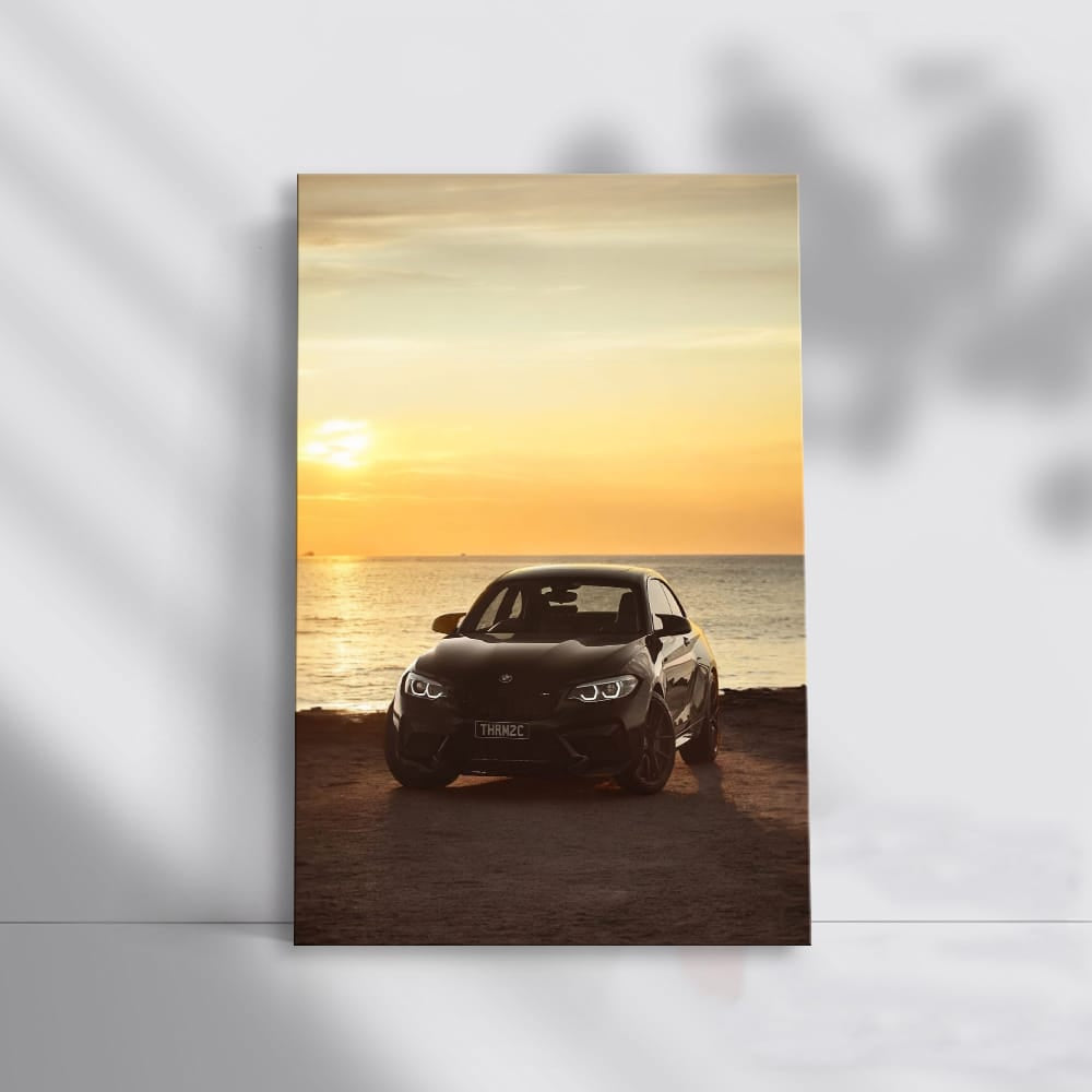 BMW F87 M2 Black at Sunset by Sea - Power Meets Elegance