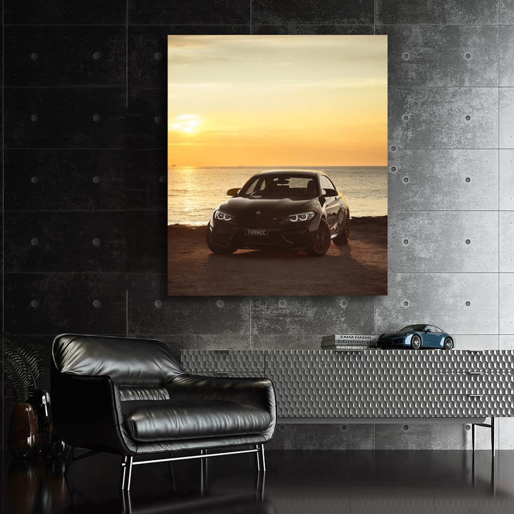 BMW F87 M2 Black at Sunset by Sea - Power Meets Elegance
