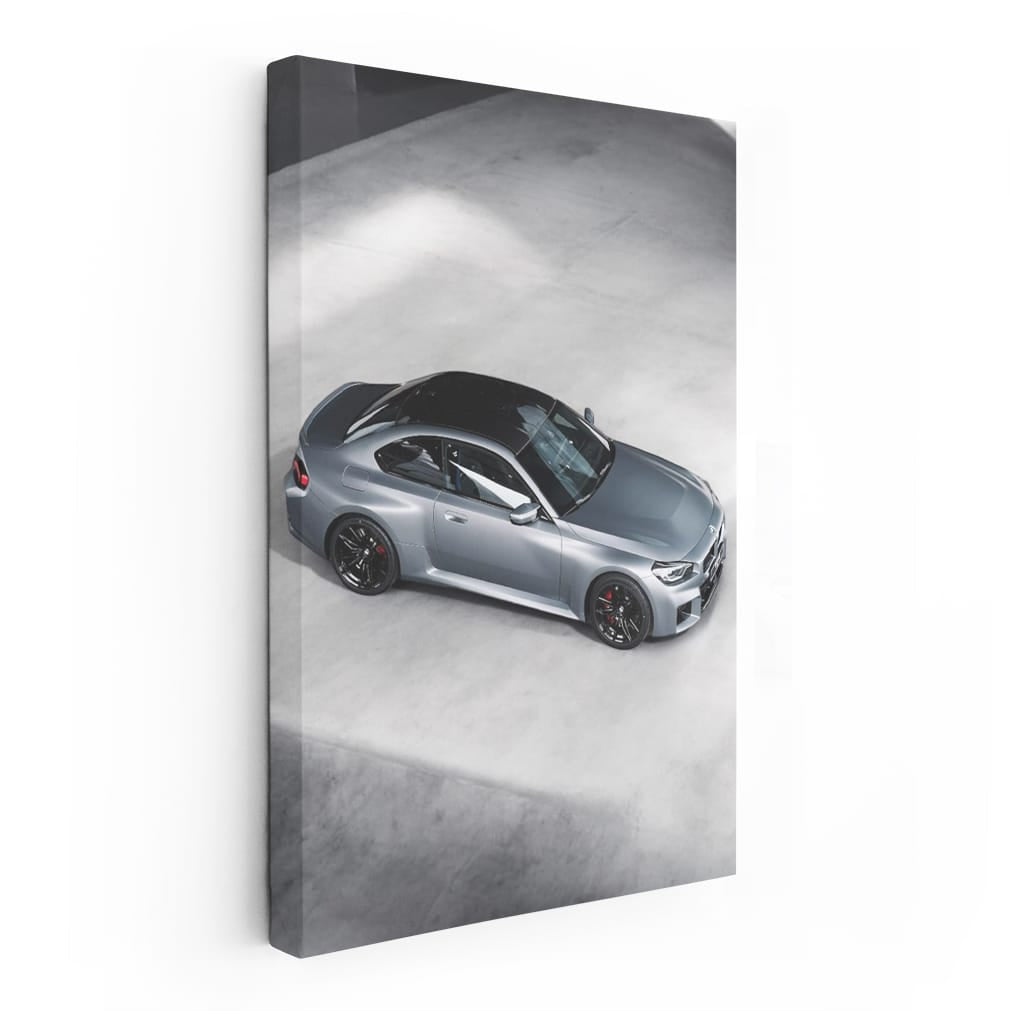BMW M2 Sleek Matte Grey - Top View Minimalism, Pure Power