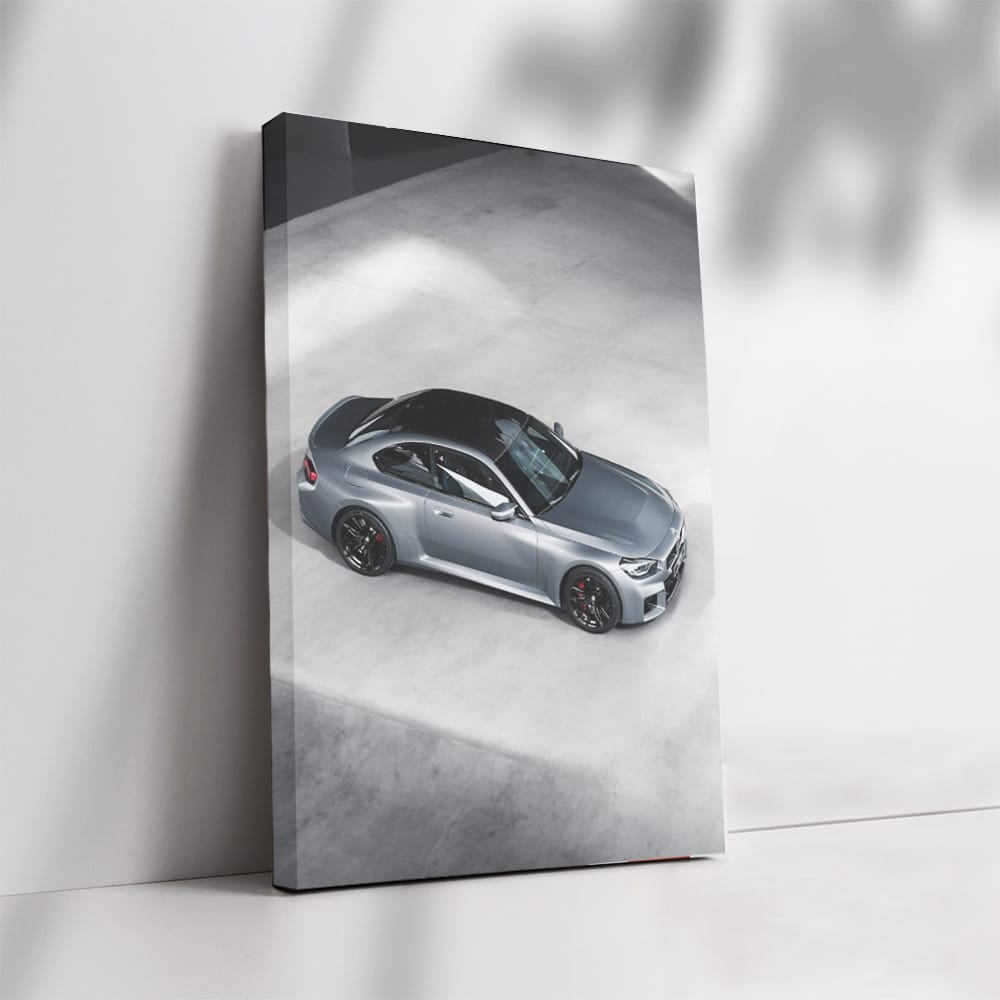 BMW M2 Sleek Matte Grey - Top View Minimalism, Pure Power