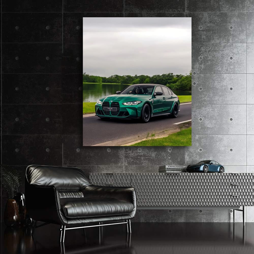 BMW M3 G80 in Deep Green by Lake - Bold Statement