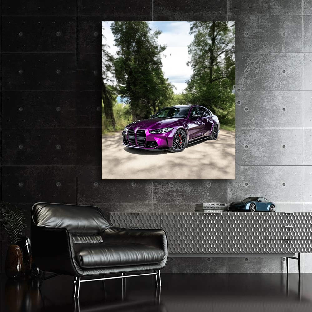BMW M3 G80 in Purple - Bold Statement in Nature