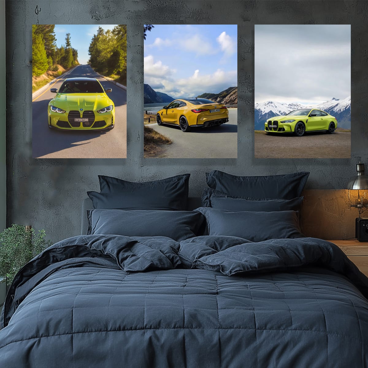 BMW M4 Competition Coupe Yellow Set of 3