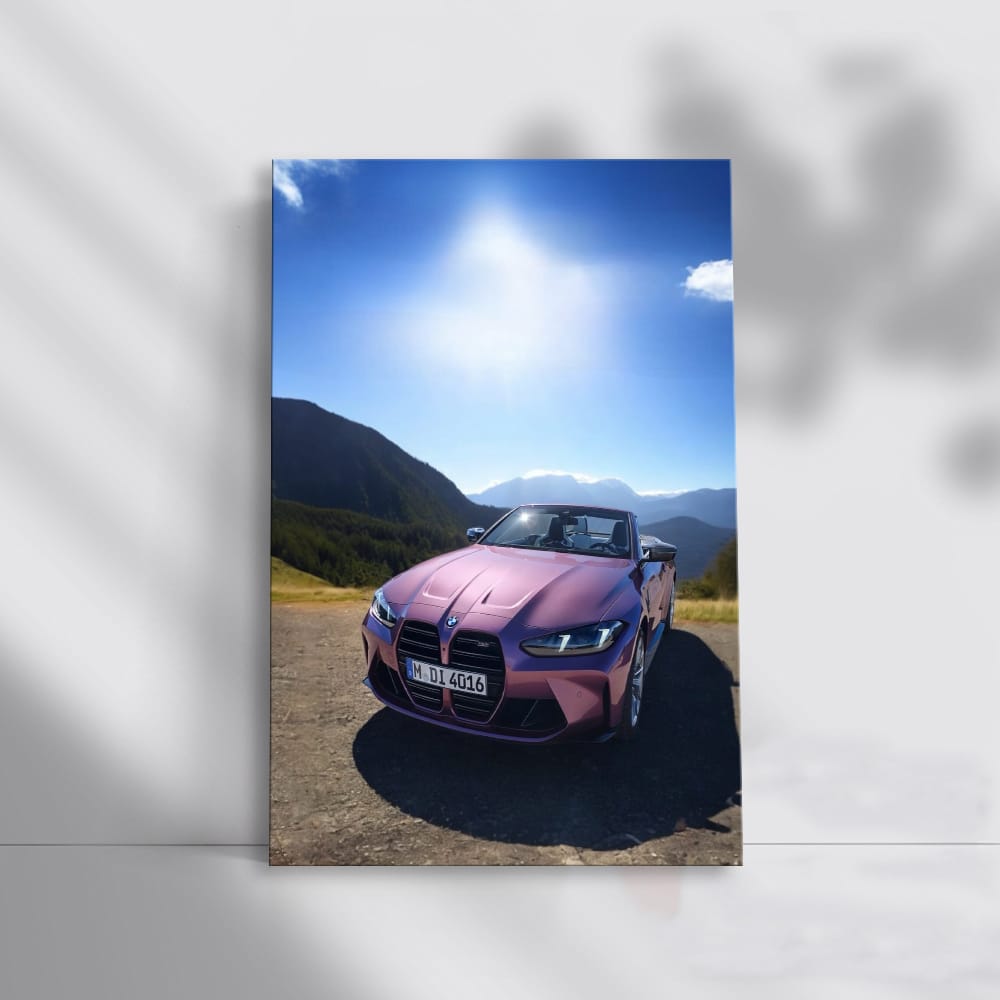 BMW M4 Velvet Orchid Convertible on Sunny Day - Pure Elegance