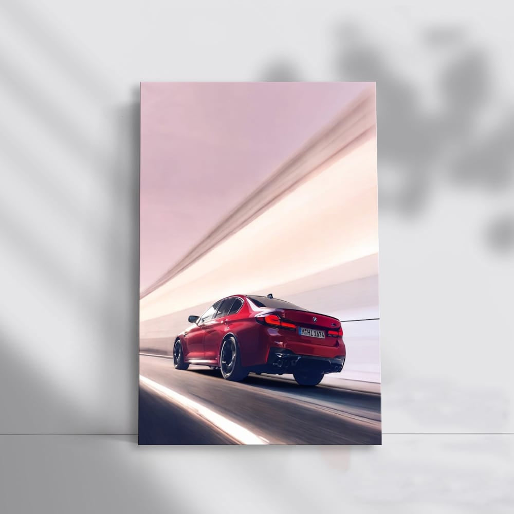 BMW F90 M5 Red in Motion - Power Meets Elegance