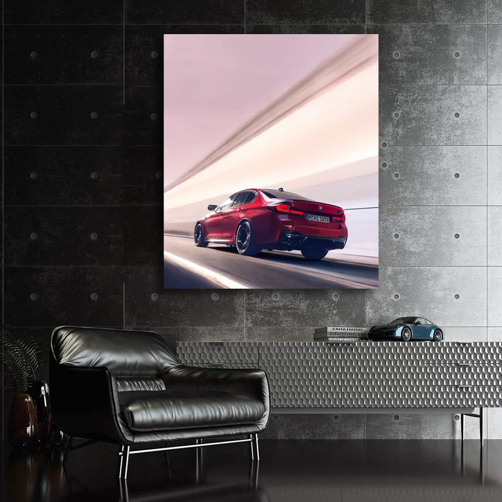 BMW F90 M5 Red in Motion - Power Meets Elegance