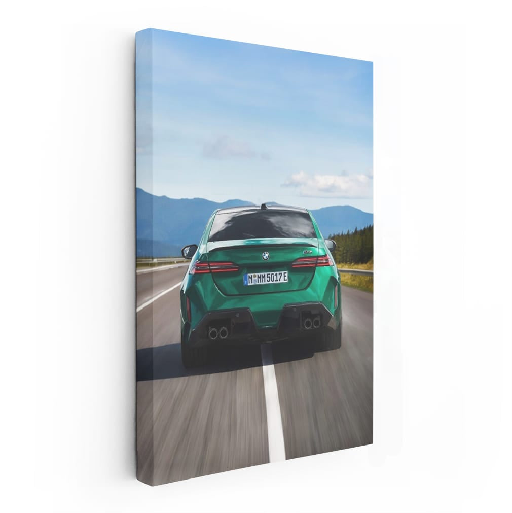 Green BMW M5 G90 Sedan on Road - Speed Meets Elegance