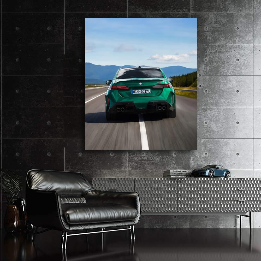 Green BMW M5 G90 Sedan on Road - Speed Meets Elegance
