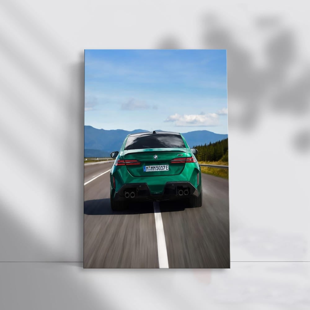 Green BMW M5 G90 Sedan on Road - Speed Meets Elegance