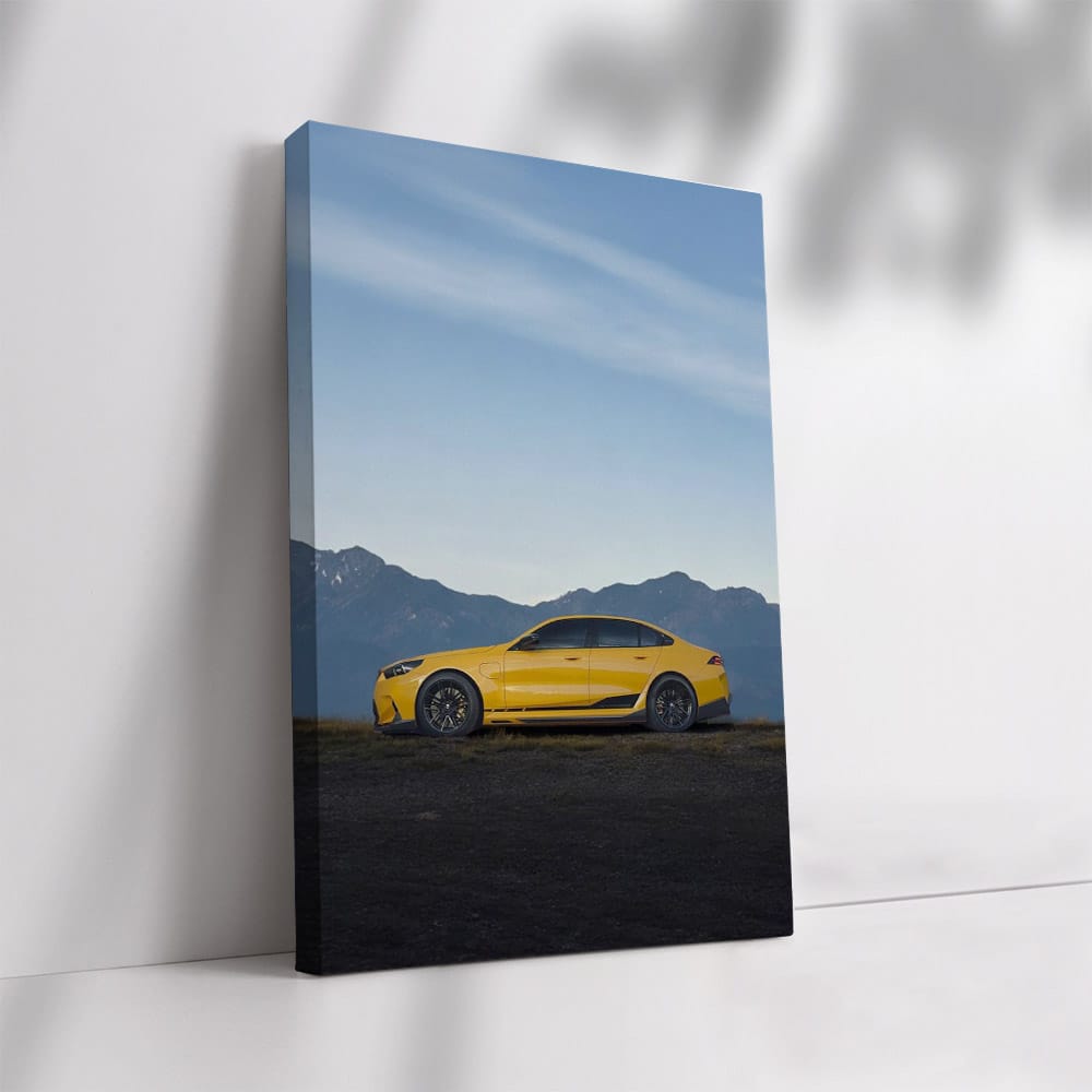 BMW M5 Yellow Sedan 2 - Sleek Powerhouse on Wheels