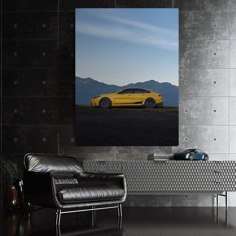 BMW M5 Yellow Sedan 2 - Sleek Powerhouse on Wheels