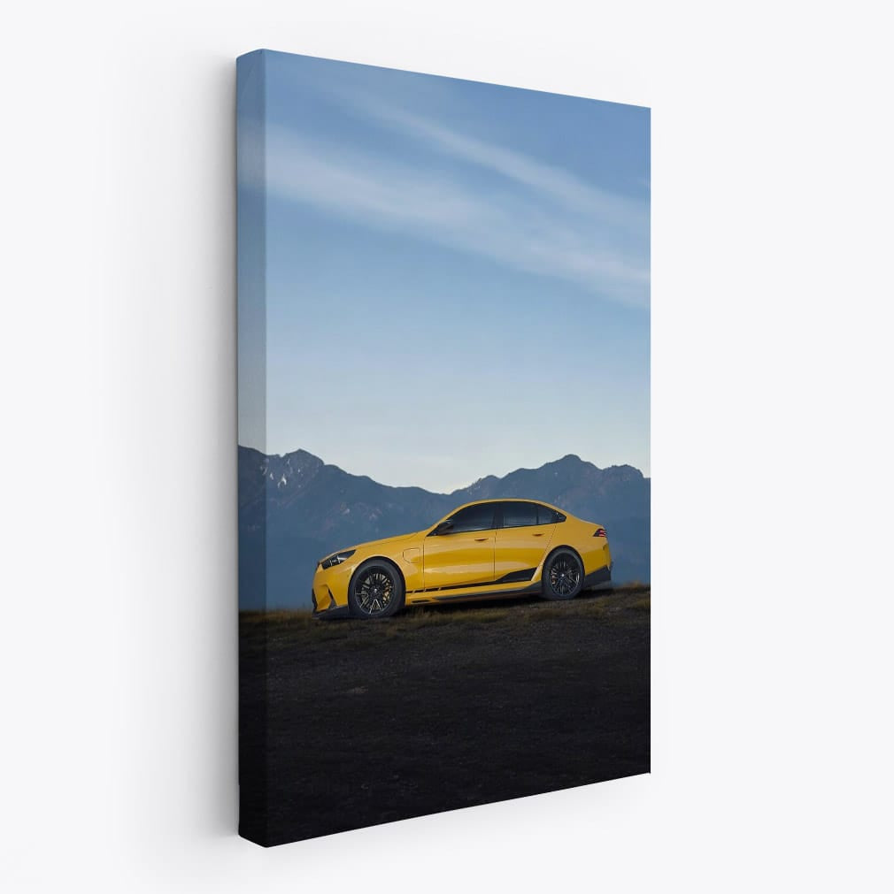 BMW M5 Yellow Sedan 2 - Sleek Powerhouse on Wheels
