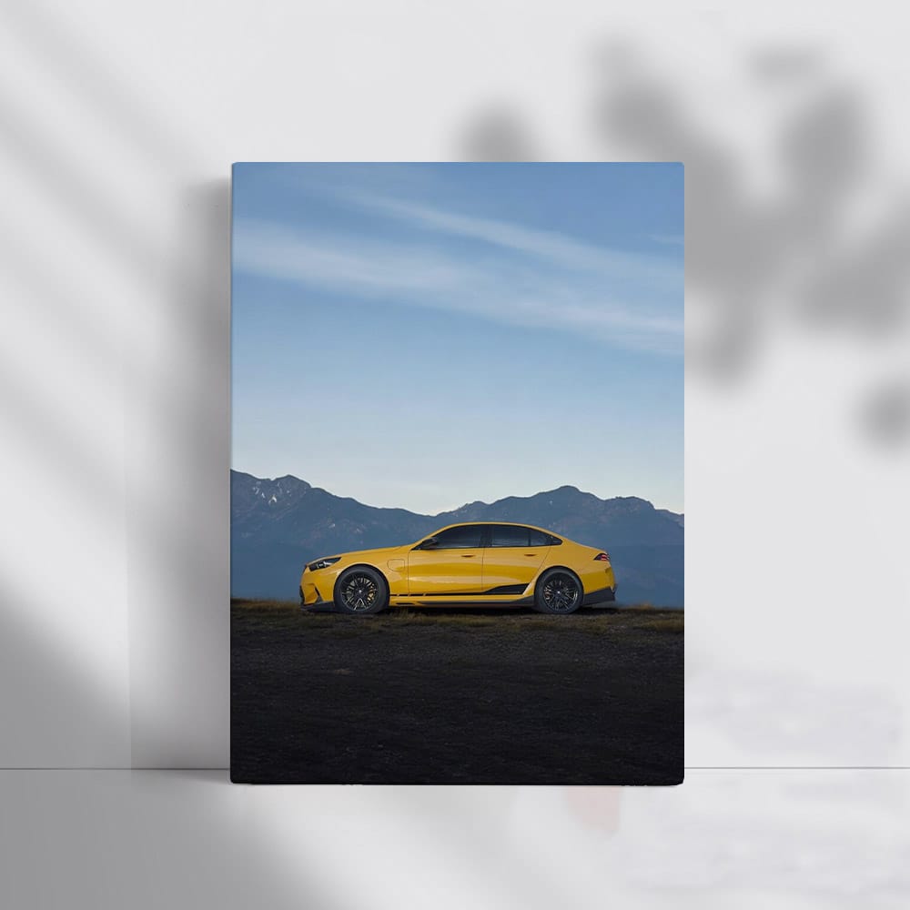 BMW M5 Yellow Sedan 2 - Sleek Powerhouse on Wheels