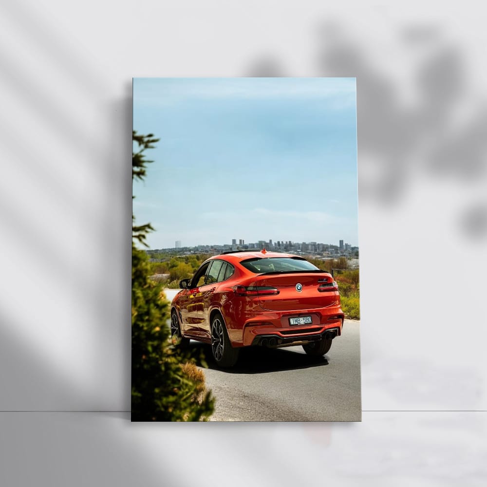 BMW X4 M Competition Rear View in Fiery Red-Orange - Dynamic Power