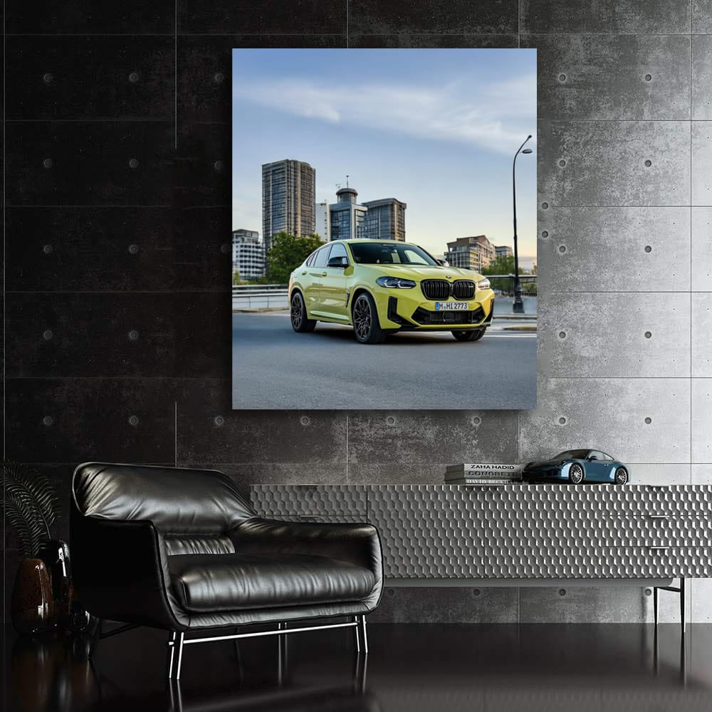 Yellow BMW X4 M 3 - Bold Performance on Road