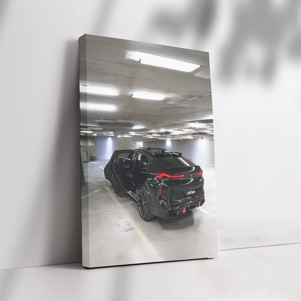 BMW X6 M Black with Open Doors in Parking - Bold Elegance