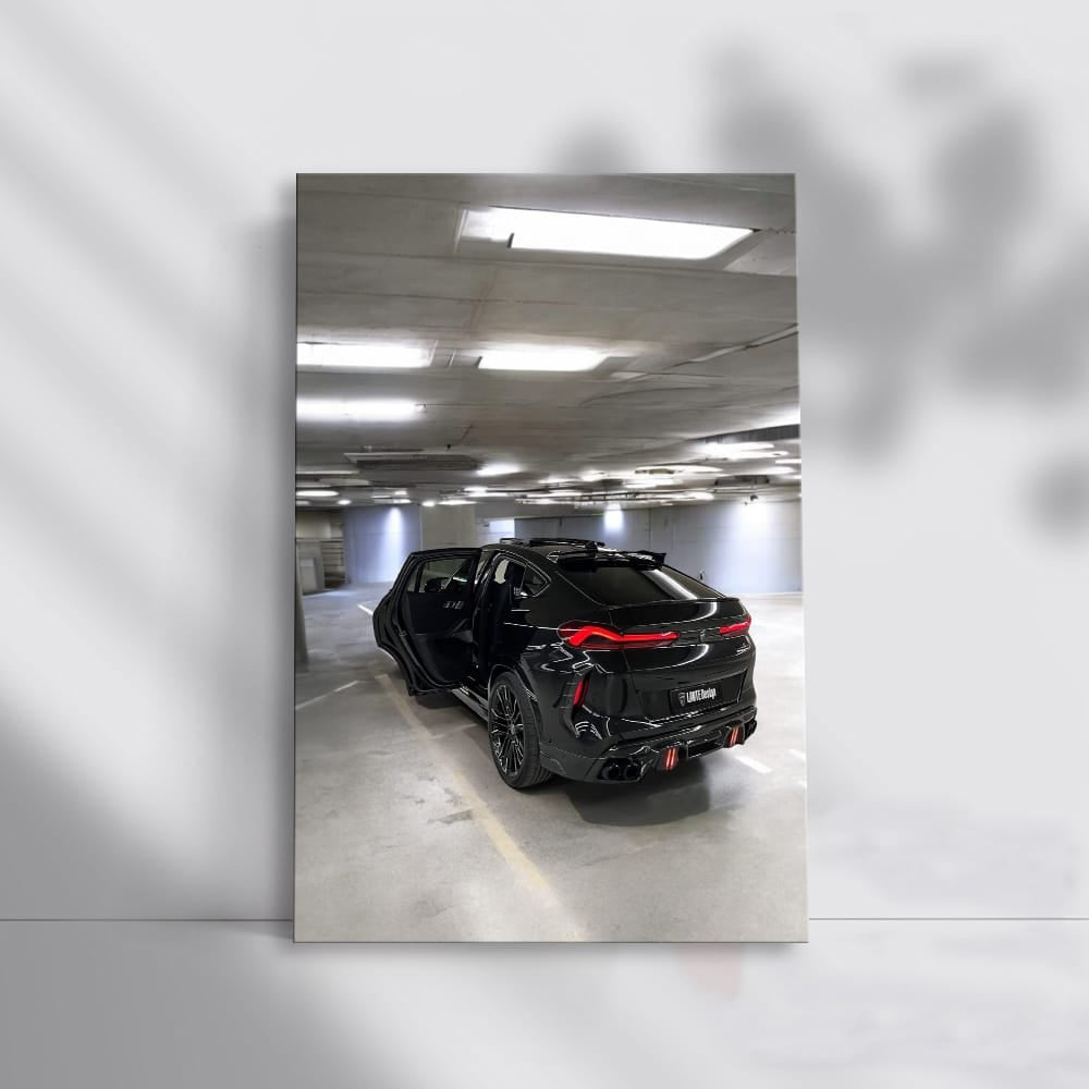 BMW X6 M Black with Open Doors in Parking - Bold Elegance