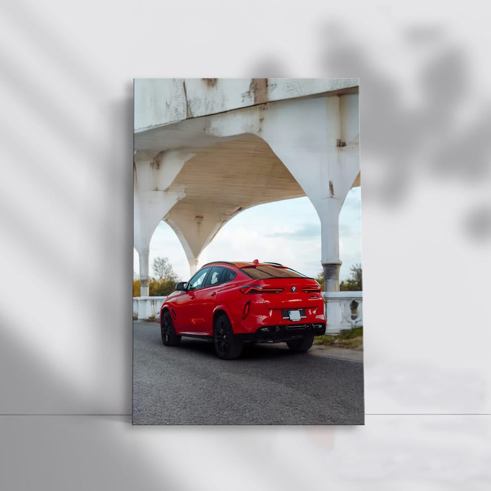 Red BMW X6 M Competition Under Bridge - Power Meets Style