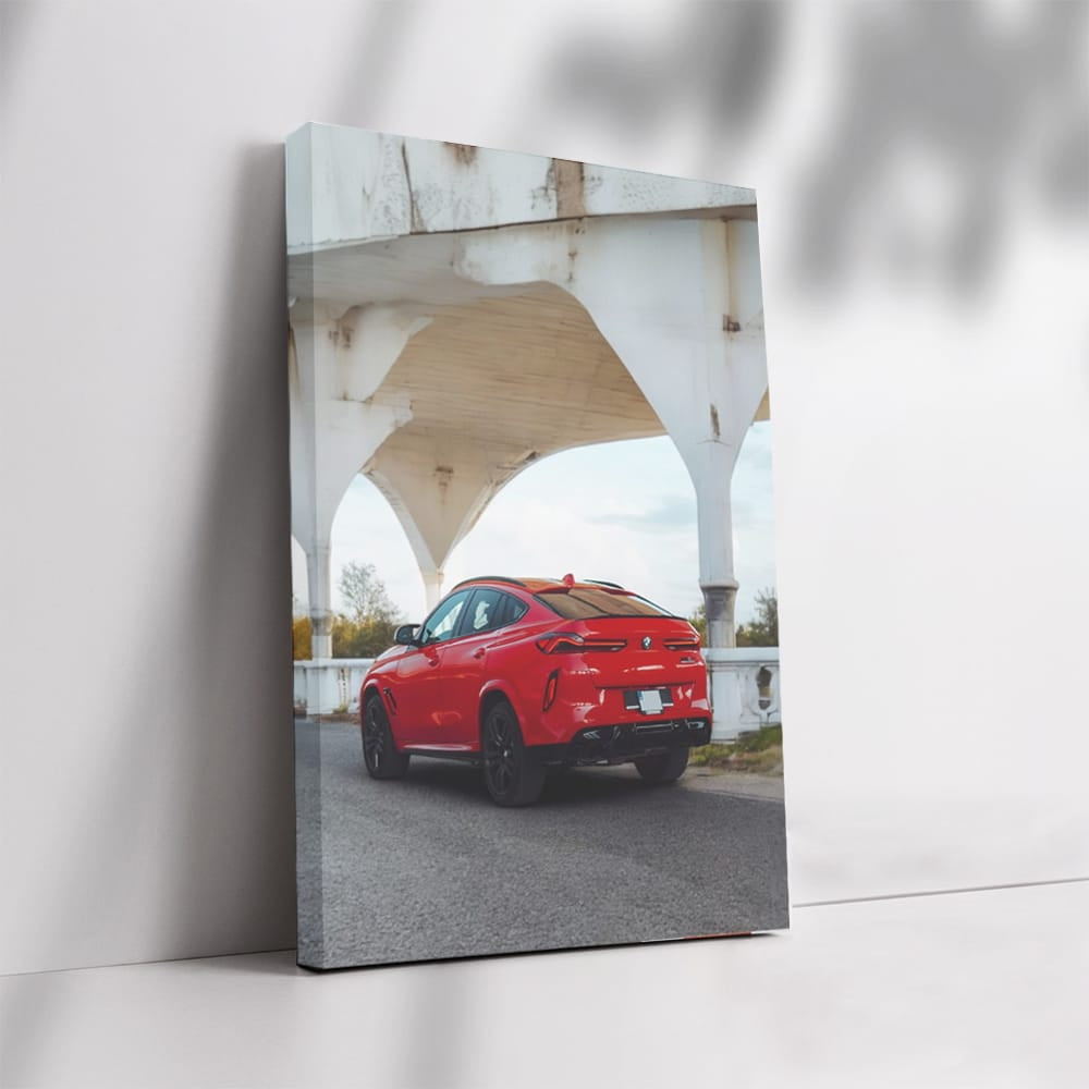 Red BMW X6 M Competition Under Bridge - Power Meets Style