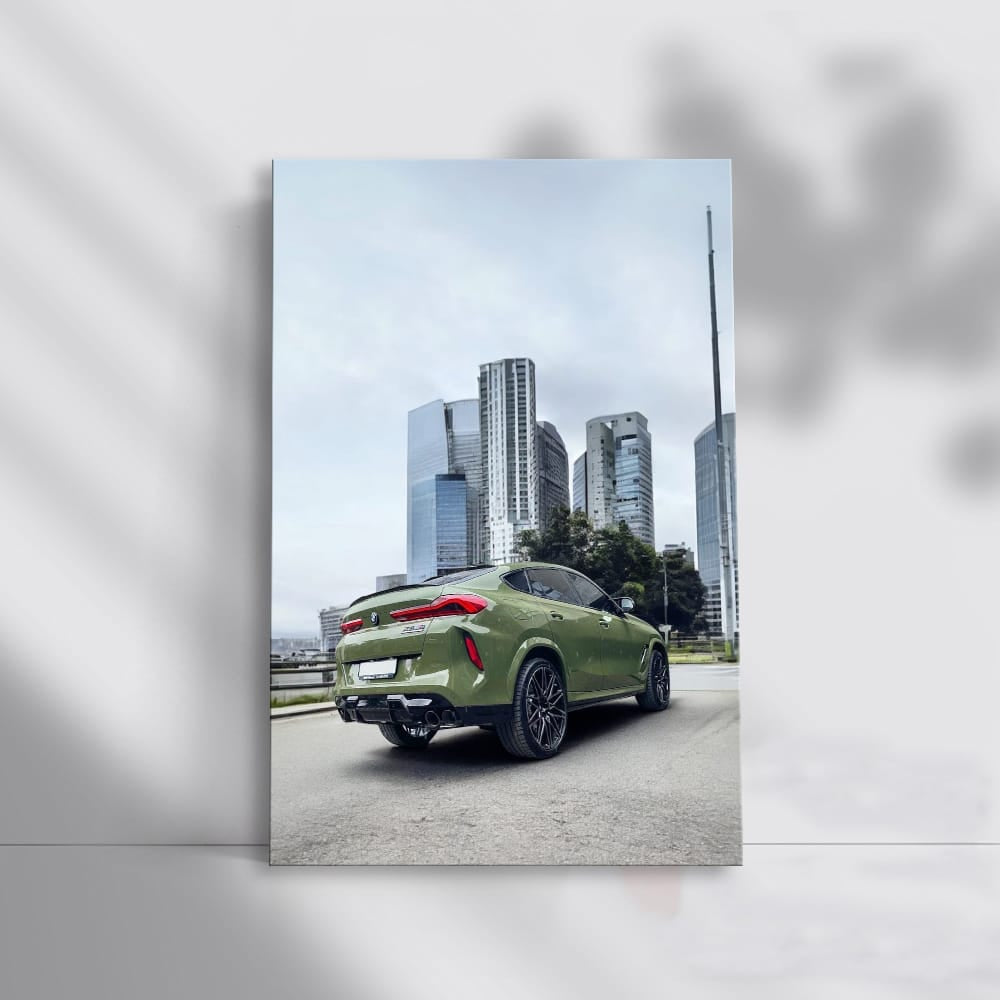 BMW X6 M in Green on Street - Bold and Dynamic Design