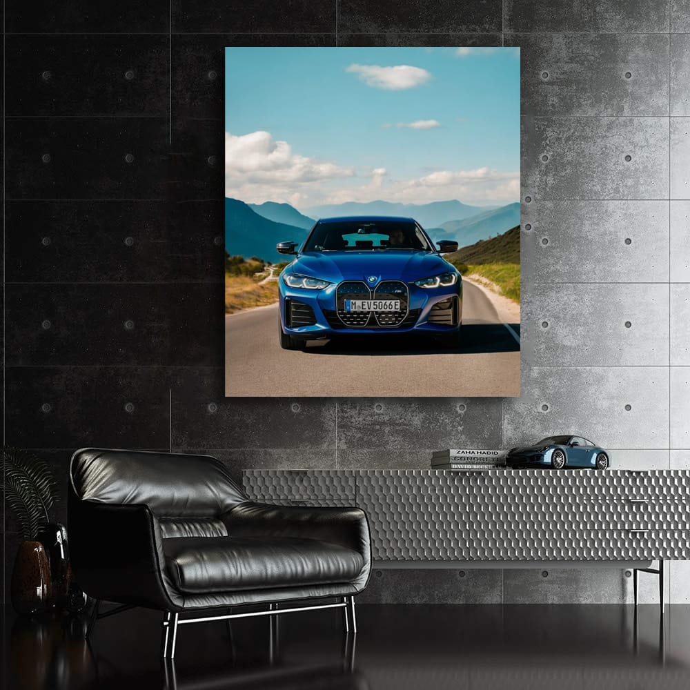 BMW i4 M50 in Blue - Dynamic Elegance on Road