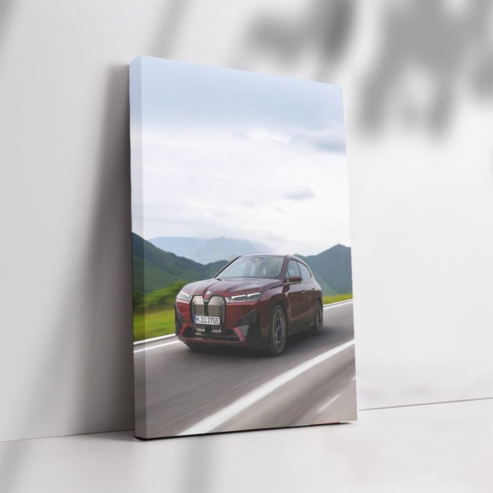 Dynamic Red BMW iX - Futuristic Elegance in Motion