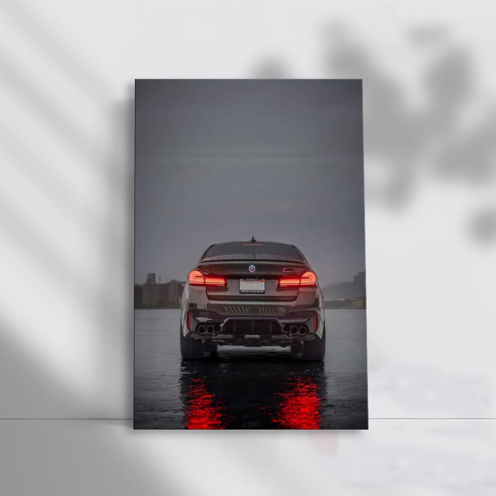 Black BMW M5 F90 in Rain: Elegance Meets Power