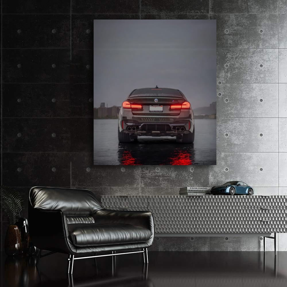 Black BMW M5 F90 in Rain: Elegance Meets Power